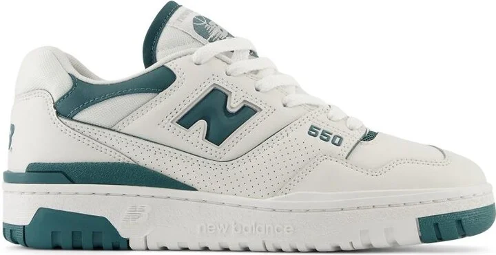 New Balance 550 sneakers in cream with teal details