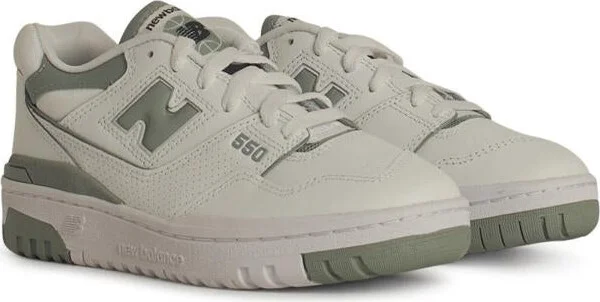 New Balance '550' White Leather Sneakers - Image 2