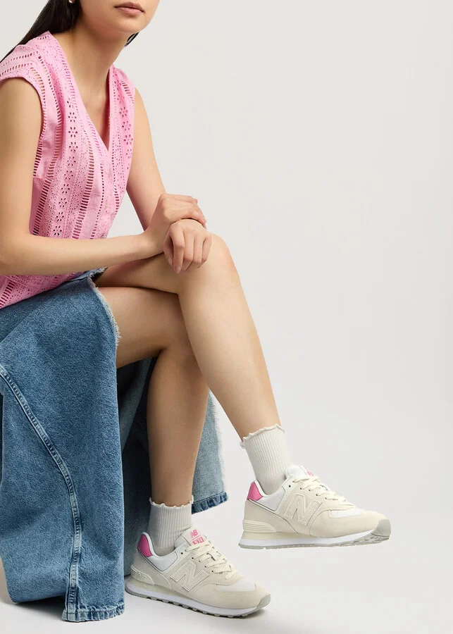 New Balance 574 Barbie Panelled Suede Sneakers - Image 6
