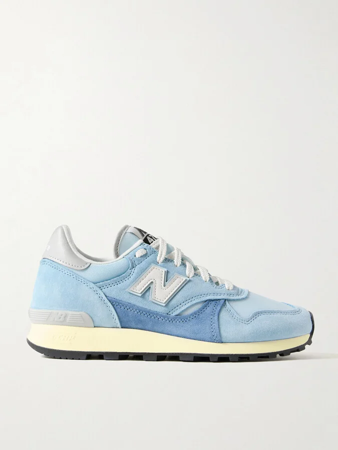 New Balance - 574 Leather-trimmed Suede And Mesh Sneakers - Blue