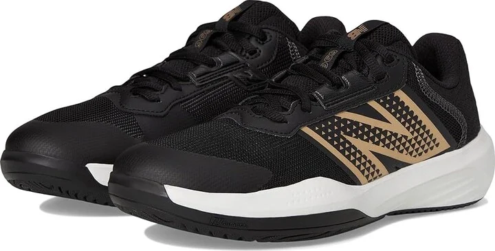 New Balance 696v6 Tennis Shoes Women's Tennis Shoes Black/White : 10.5 D - Wide, Synthetic/Textile