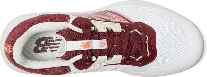 New Balance 696v6 Tennis Shoes Women's Tennis Shoes White/Monarch Burgundy : 11 B - Medium, Synthetic/Textile - Image 2