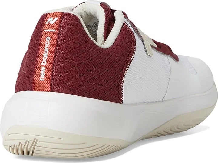 New Balance 696v6 Tennis Shoes Women's Tennis Shoes White/Monarch Burgundy : 11 B - Medium, Synthetic/Textile - Image 4