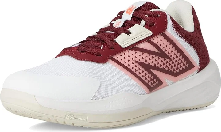 New Balance 696v6 Tennis Shoes Women's Tennis Shoes White/Monarch Burgundy : 11 B - Medium, Synthetic/Textile - Image 5