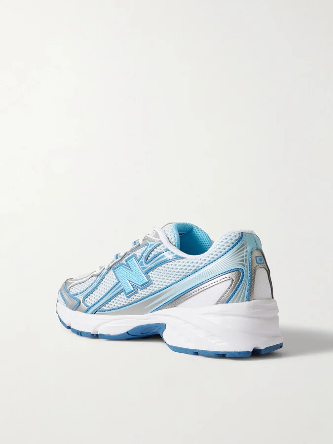 New Balance - 740 Metallic Rubber-trimmed Mesh Sneakers - Blue - Image 3