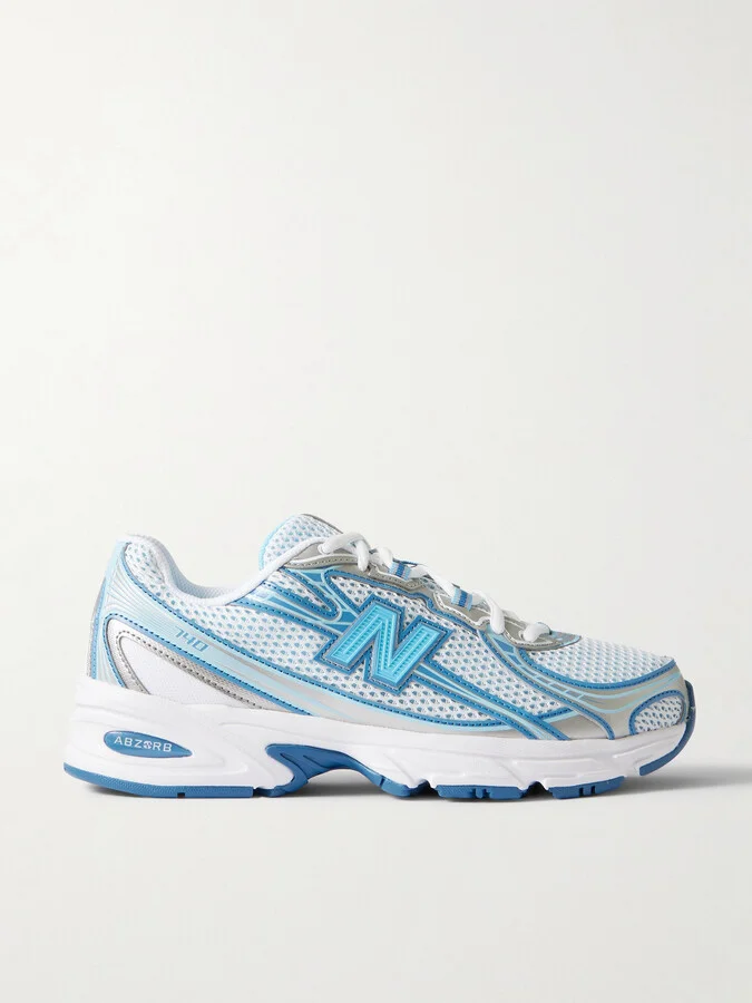 New Balance - 740 Metallic Rubber-trimmed Mesh Sneakers - Blue