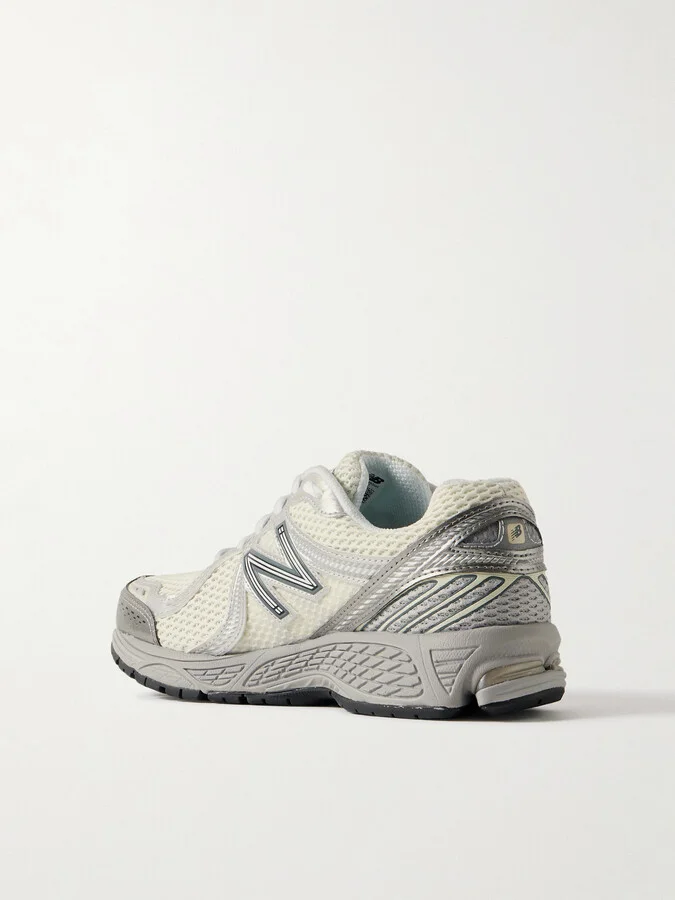 New Balance - 860v2 Ceres Rubber And Leather-trimmed Mesh Sneakers - Gray - Image 3