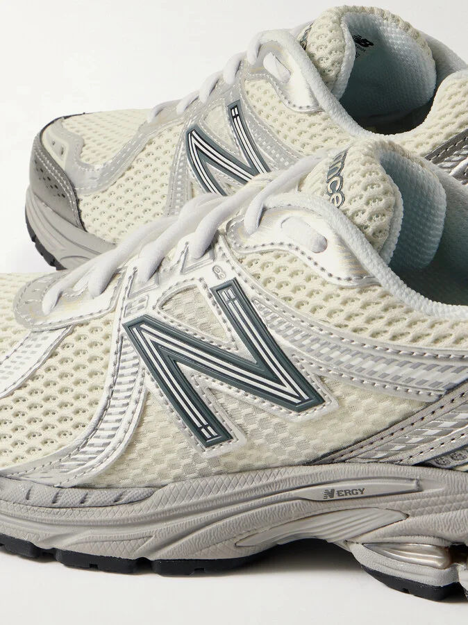 New Balance - 860v2 Ceres Rubber And Leather-trimmed Mesh Sneakers - Gray - Image 4