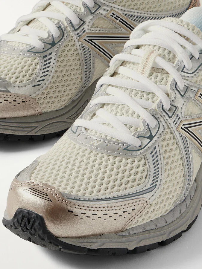 New Balance - 860v2 Ceres Rubber And Leather-trimmed Mesh Sneakers - Neutrals - Image 4
