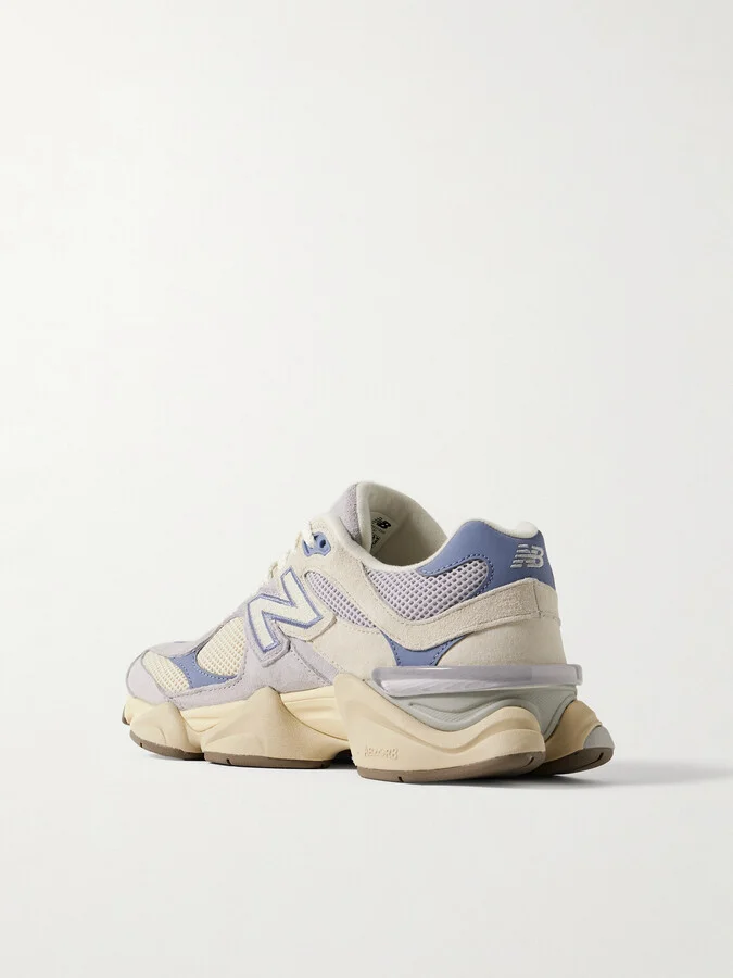 New Balance - 9060 Rubber And Leather-trimmed Suede And Mesh Sneakers - Blue - Image 3