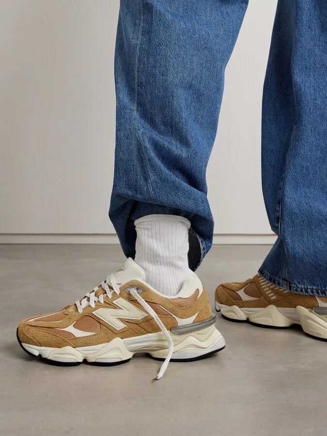 New Balance - 9060 Rubber-trimmed Suede And Mesh Sneakers - Brown - Image 2