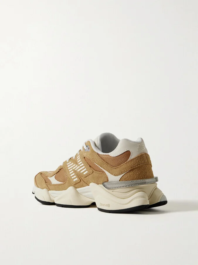 New Balance - 9060 Rubber-trimmed Suede And Mesh Sneakers - Brown - Image 3