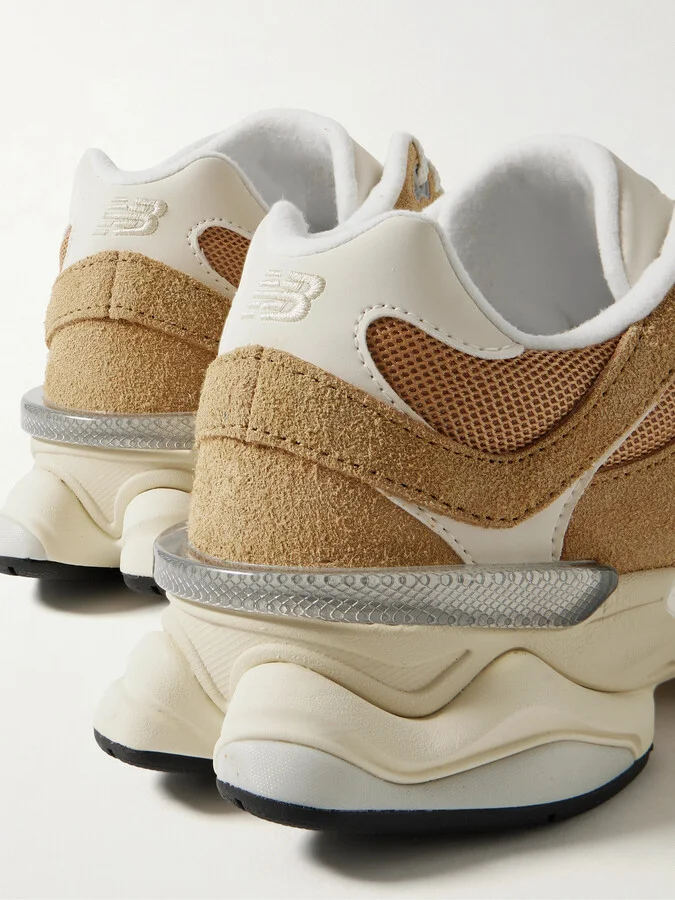 New Balance - 9060 Rubber-trimmed Suede And Mesh Sneakers - Brown - Image 4