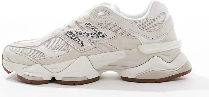 New Balance 9060 sneakers in beige with leopard print detail - exclusive to ASOS - Image 2