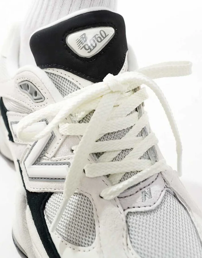 New Balance 9060 sneakers in white and black - Image 3