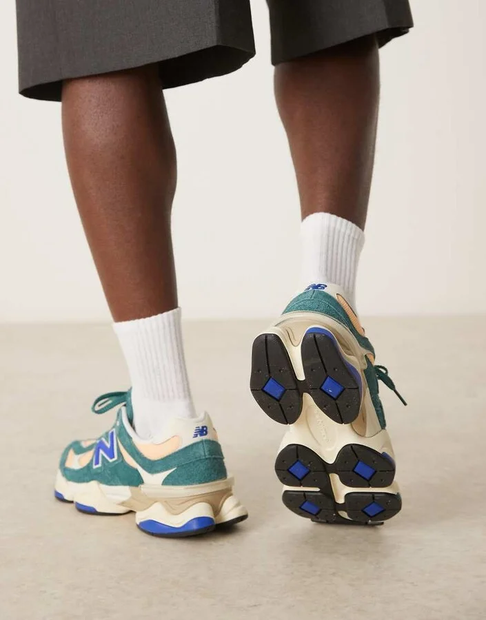 New Balance 9060 unisex sneaker in multi with blue detail - Image 4