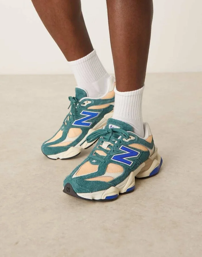 New Balance 9060 unisex sneaker in multi with blue detail