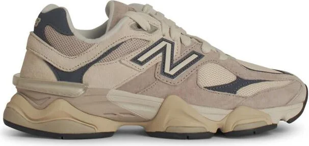 New Balance '9060E' Ivory Leather Blend Sneakers