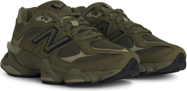 New Balance '9060Z' Green Leather Blend Sneakers - Image 2