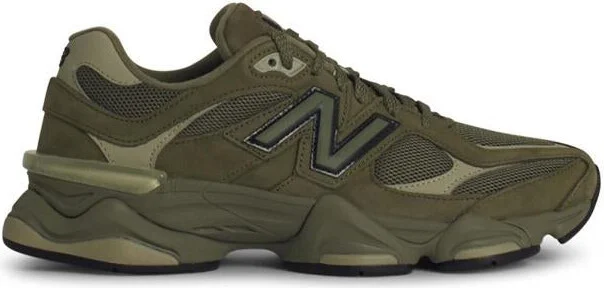 New Balance '9060Z' Green Leather Blend Sneakers