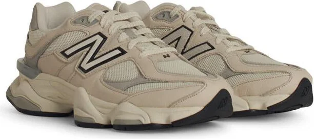 New Balance '9060Z' Ivory Leather Blend Sneakers - Image 2