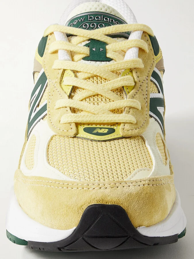 New Balance - 990v6 Leather-trimmed Mesh And Suede Sneakers - Yellow - Image 4