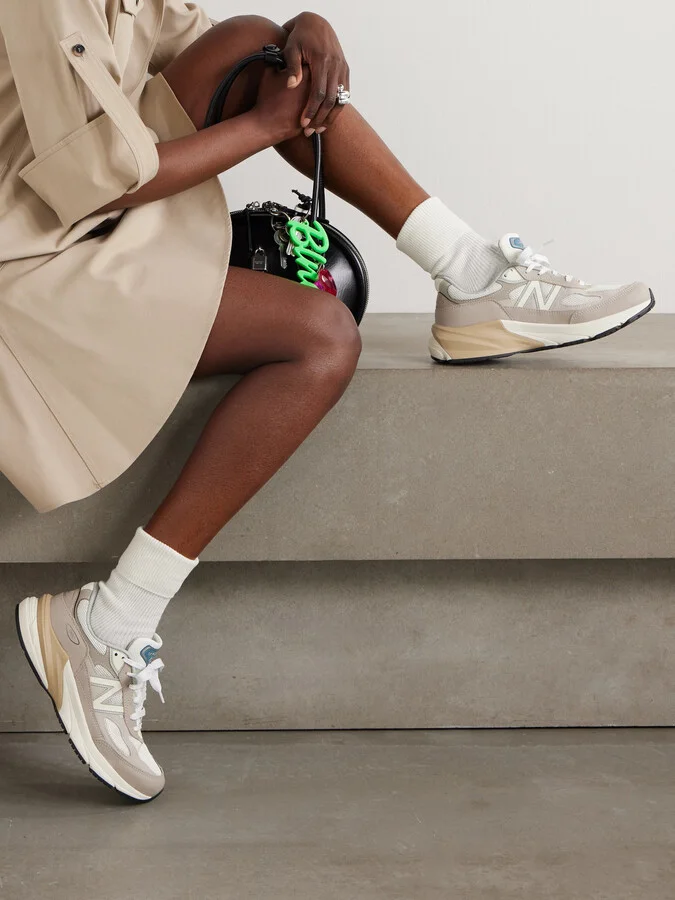 New Balance - 990v6 Leather-trimmed Mesh Sneakers - Neutrals - Image 2