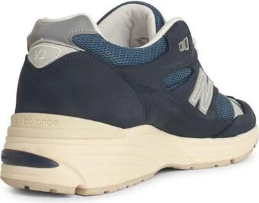 New Balance '991' Navy Suede Blend Sneakers - Image 3
