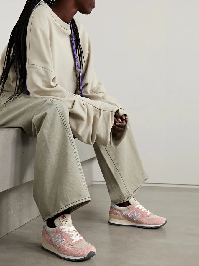 New Balance - 996 Leather-trimmed Suede And Mesh Sneakers - Pink - Image 2