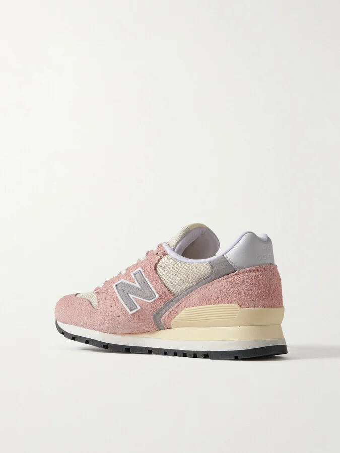 New Balance - 996 Leather-trimmed Suede And Mesh Sneakers - Pink - Image 3