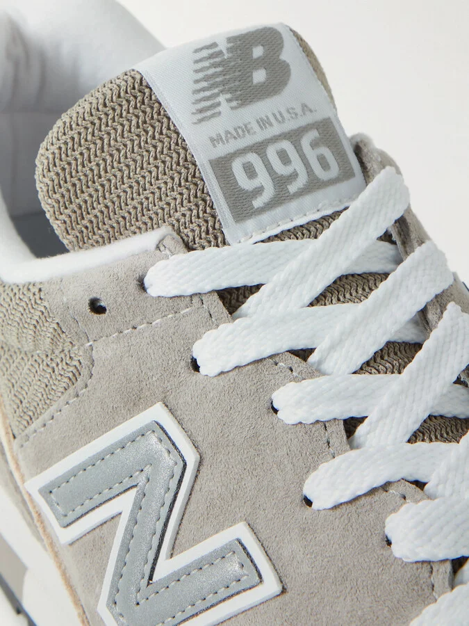 New Balance - 996 Suede And Mesh Sneakers - Gray - Image 4