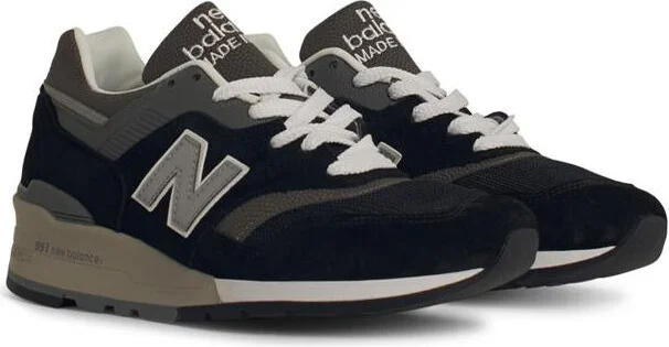 New Balance '997' Black Suede Blend Sneakers - Image 2