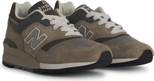 New Balance '997' Grey Suede Blend Sneakers - Image 2
