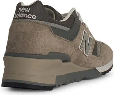 New Balance '997' Grey Suede Blend Sneakers - Image 3