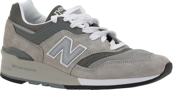 New Balance '997' Grey Suede Blend Sneakers - Image 2