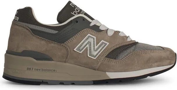 New Balance '997' Grey Suede Blend Sneakers