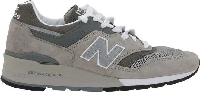 New Balance '997' Grey Suede Blend Sneakers