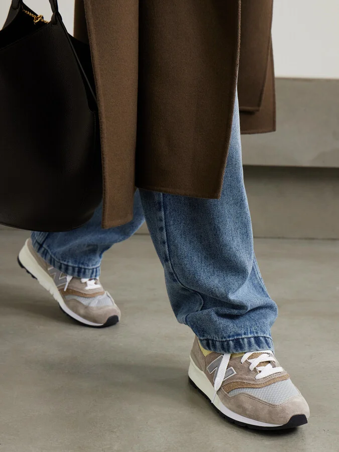 New Balance - 997 Leather And Mesh-trimmed Suede Sneakers - Neutrals - Image 2
