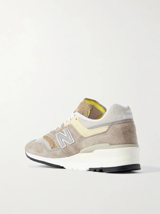 New Balance - 997 Leather And Mesh-trimmed Suede Sneakers - Neutrals - Image 3