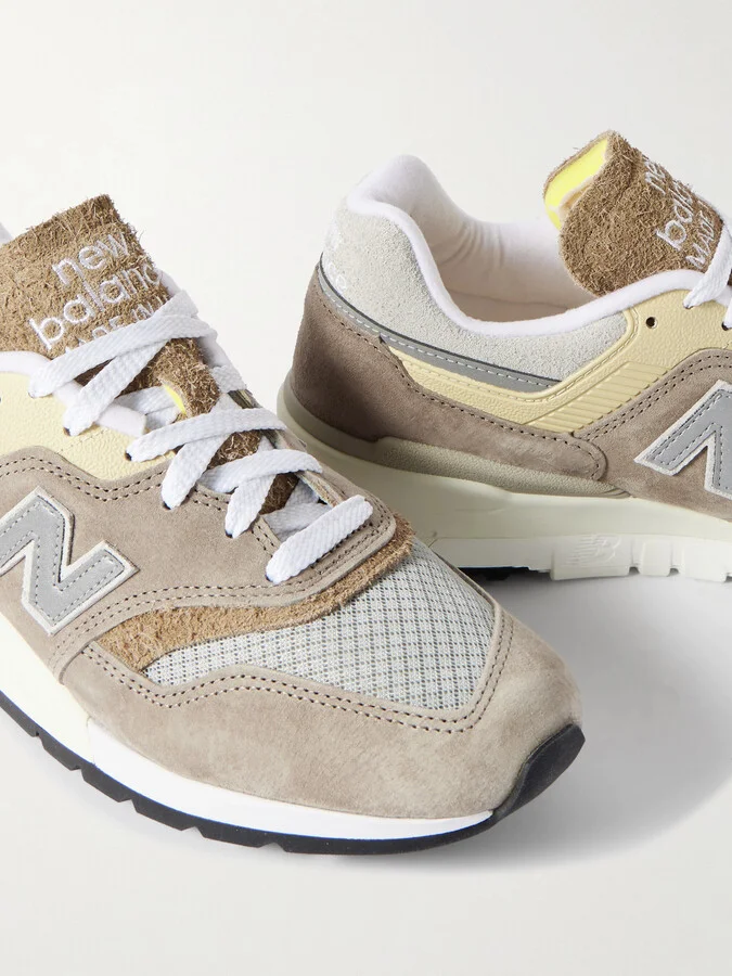 New Balance - 997 Leather And Mesh-trimmed Suede Sneakers - Neutrals - Image 4