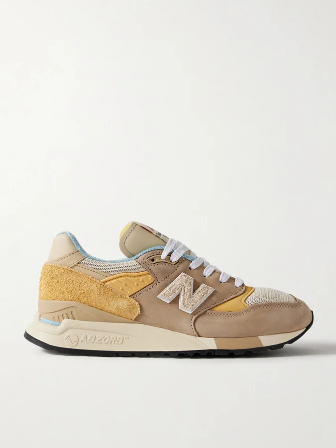 New Balance - 998 Leather, Mesh, Brushed-suede And Rubber Sneakers - Neutrals