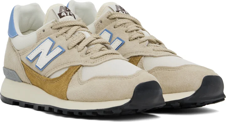 New Balance Beige & Blue 475 Sneakers - Image 4