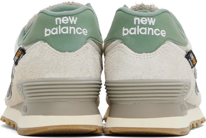 New Balance Beige & Green 574 Sneakers - Image 2
