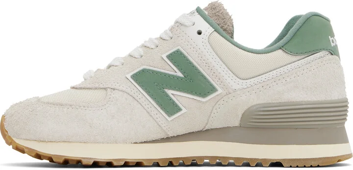 New Balance Beige & Green 574 Sneakers - Image 3