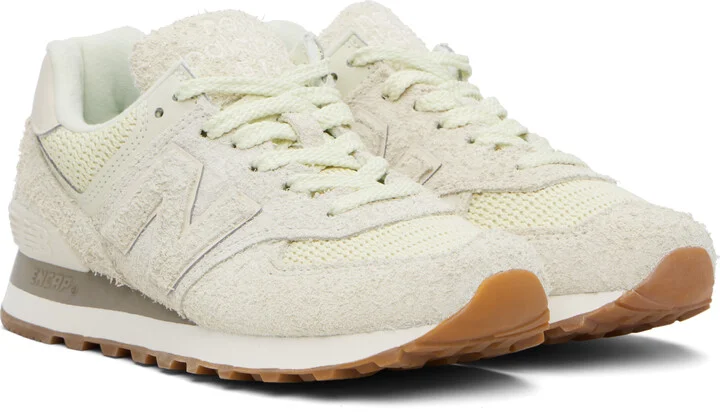 New Balance Beige & Green 574 Sneakers - Image 4