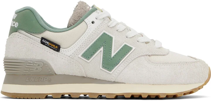 New Balance Beige & Green 574 Sneakers