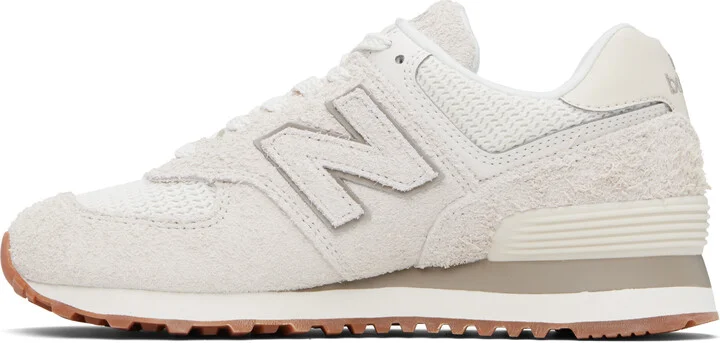New Balance Beige & Off-White 574 Sneakers - Image 3