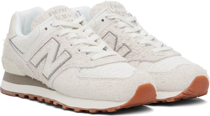 New Balance Beige & Off-White 574 Sneakers - Image 4