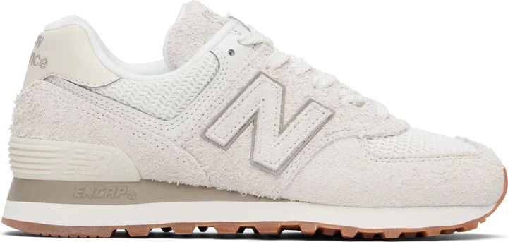 New Balance Beige & Off-White 574 Sneakers