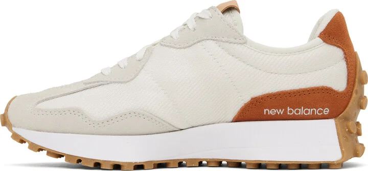 New Balance Beige & Orange 327 Sneakers - Image 3